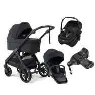 Emmaljunga Sento Max duovagn Flat+ 2027 + Maxi-Cosi Coral Slide Pro babyskydd + isofixbas