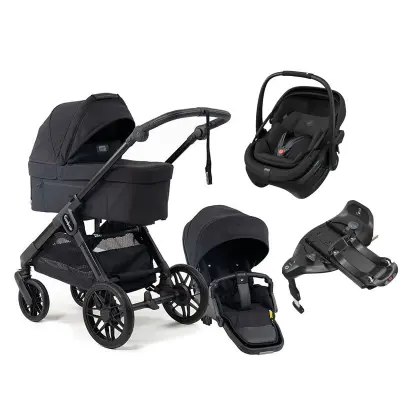 Emmaljunga Sento Max duovagn Flat+ 2027 + Maxi-Cosi Coral Slide Pro babyskydd + isofixbas