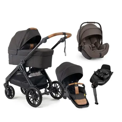 Emmaljunga Sento Max duovagn Flat+ 2027 + Nuna Arra Flex babyskydd + isofixbas