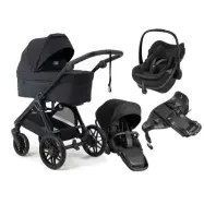 Emmaljunga Sento Pro duovagn Ergo+ 2027 + Maxi-Cosi Pebble Slide Pro babyskydd + isofixbas