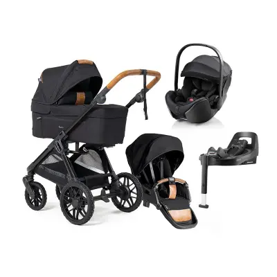 Emmaljunga Sento Pro duovagn Flat+ 2026 + Baby-Safe Pro babyskydd + bas