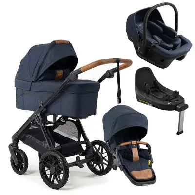 Emmaljunga Sento Pro duovagn Flat+ 2027 + Axkid Zero Pro babyskydd + isofixbas