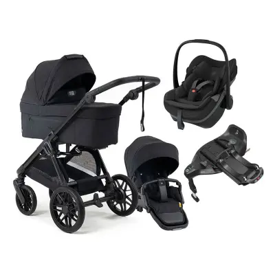 Emmaljunga Sento Pro duovagn Flat+ 2027 + Maxi-Cosi Pebble Slide Pro babyskydd + isofixbas