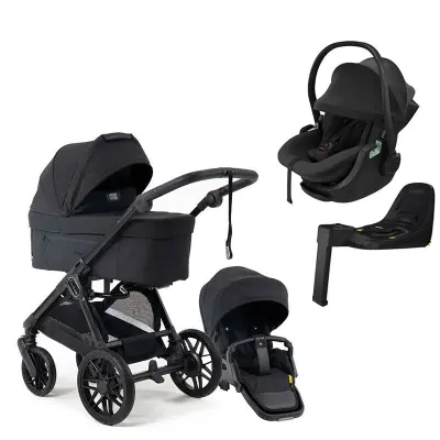 Emmaljunga Sento Pro duovagn Flat+ 2027 + Thule Maple Connect babyskydd + isofixbas
