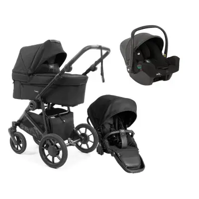 Emmaljunga Super Sonic duovagn + Joie i-Snug 2 babyskydd