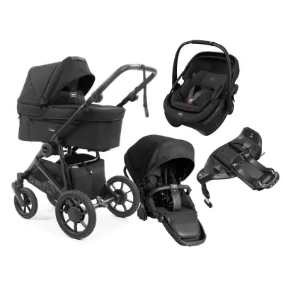 Emmaljunga Super Sonic duovagn + Maxi-Cosi Coral Slide Pro babyskydd + isofixbas