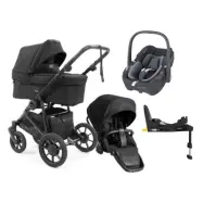 Emmaljunga Super Sonic duovagn + Maxi-Cosi Pebble 360 babyskydd + isofixbas
