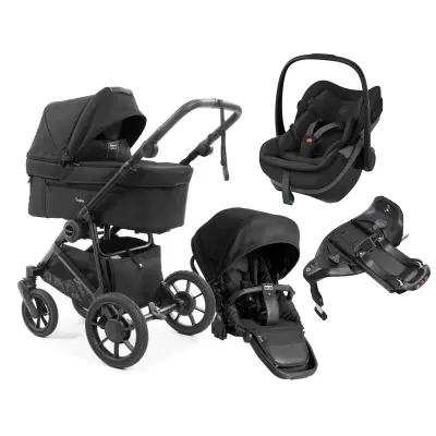 Emmaljunga Super Sonic duovagn + Maxi-Cosi Pebble Slide Pro babyskydd + isofixbas