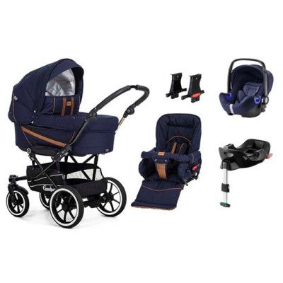 Emmaljunga Edge duovagn + Britax Babysafe2 + bas, valfri färg