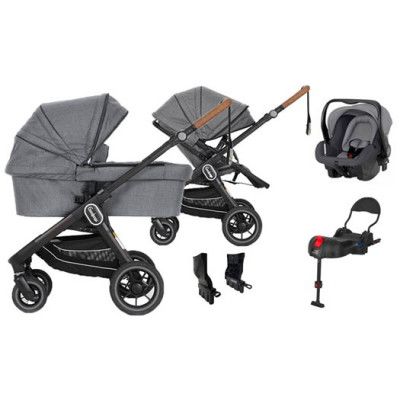 Emmaljunga NXT60 2-in-1 duovagn 2021 + Britax Primo + bas, valfri färg