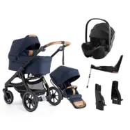 Emmaljunga NXT60 Ergo duovagn 2023 + Britax Römer 5Z + flexbas + adapter