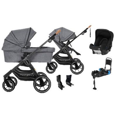 Emmaljunga NXT90 2-in-1 duovagn 2021 + Britax Baby-Safe + bas, valfri färg