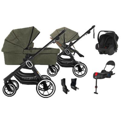 Emmaljunga NXT90 2-in-1 duovagn 2021 + Britax Primo + bas, valfri färg