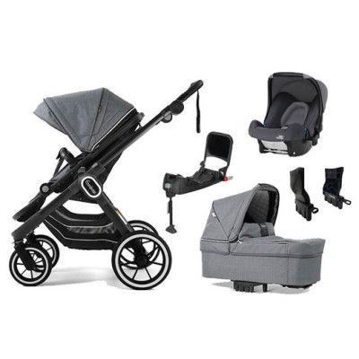 Emmaljunga NXT90 Ergo duovagn 2021 + Britax Baby-safe + bas, valfri färg