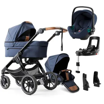 Emmaljunga NXT90 Ergo duovagn 2023 + Britax Baby-Safe3 + flexbas + adapter
