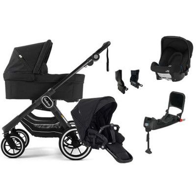 Emmaljunga NXT90 F ltd edt duovagn, all black + Britax Baby-safe + bas