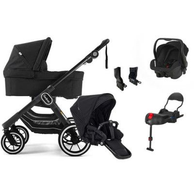 Emmaljunga NXT90 F ltd edt duovagn, all black + Britax Primo + bas
