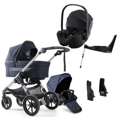Emmaljunga NXT90 Flat duovagn 2023 + Britax Römer 5Z + flexbas + adapter