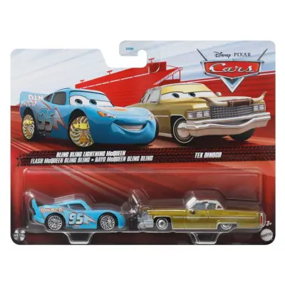 Disney Cars 1:55 2-pack Bling Bling Lightning McQueen&Tex Dinoco - Disney Cars -  Leksaksaffären