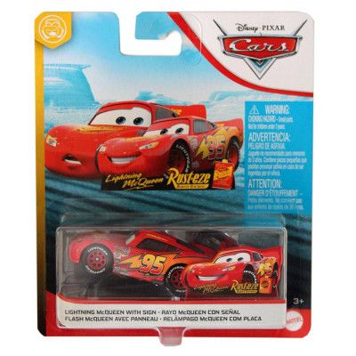 Disney Cars 1:55 Lightning McQueen with Rusteze Sign