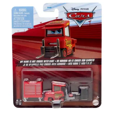 Disney Cars 1:55 My Name Is Not Chuck With Cart - Disney Cars -  Leksaksaffären