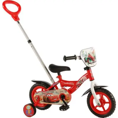 Volare Disney Cars Barncykel 10 tum Deluxe - Styrstång, stödhjul