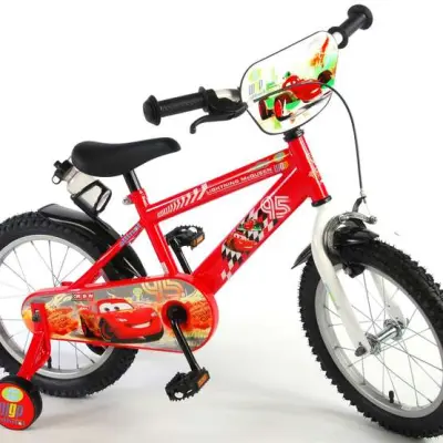 Volare Disney Cars Barncykel 16 tum - Flaskhållare, frontplatta (Röd)