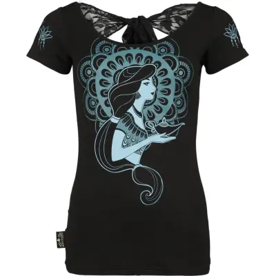 Aladdin - Disney T-shirt - Disney Princess - Picnic Collection - Jasmine - M XL - för Dam - svart