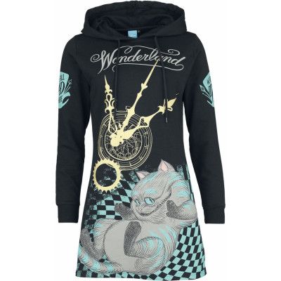 Alice i Underlandet - Disney Halvlång klänning - Mad Cat - S XXL - för Dam - svart