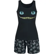 Alice i Underlandet - Disney Pyjamas - Cheshire Cat - Smile - S 4XL - för Dam - svart