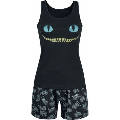 Alice i Underlandet - Disney Pyjamas - Cheshire Cat - Smile - S 5XL - för Dam - svart