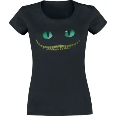 Alice i Underlandet - Disney T-shirt - Cheshire Cat - Smile - XS XXL - för Dam - svart