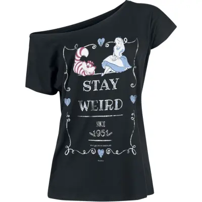 Alice i Underlandet - Disney T-shirt - Stay Weird - L 5XL - för Dam - svart