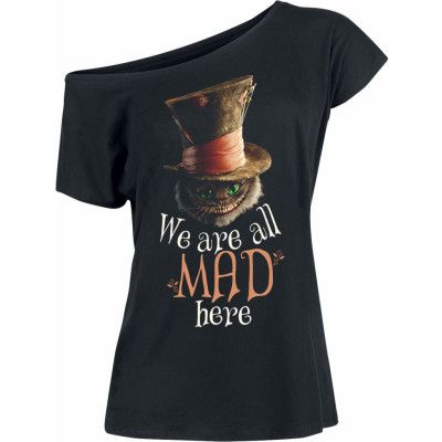 Alice i Underlandet - Disney T-shirt - We Are All Mad Here - S XXL - för Dam - svart
