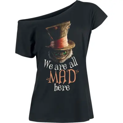 Alice i Underlandet - Disney T-shirt - We Are All Mad Here - S XXL - för Dam - svart