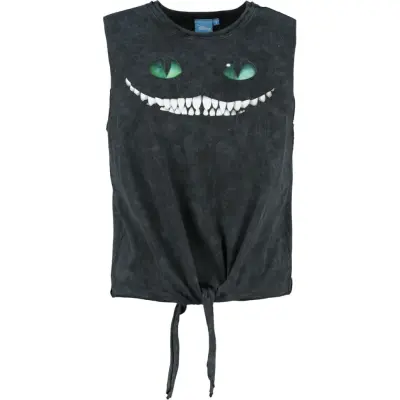 Alice i Underlandet - Disney Topp - Cheshire Cat - Smile - S XXL - för Dam - svart