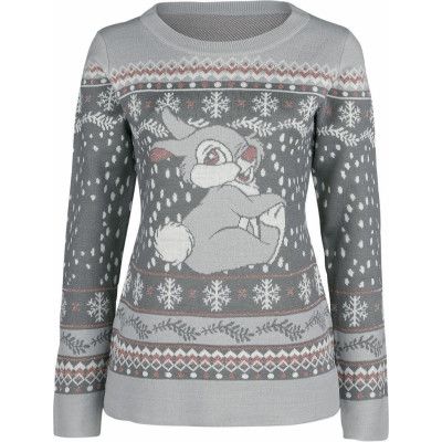 Bambi - Disney Christmas jumper - Stampe - S XXL - för Dam - grå