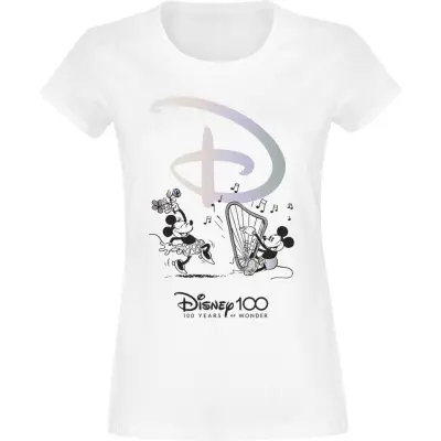 Disney - Anime T-shirt - Disney 100 - 100 Years of Wonder - S XXL - för Dam - vit