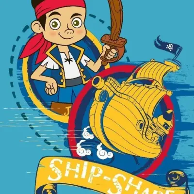 Disney - Barnmatta - Piraten Jake - Skepp - 133 x 95 cm