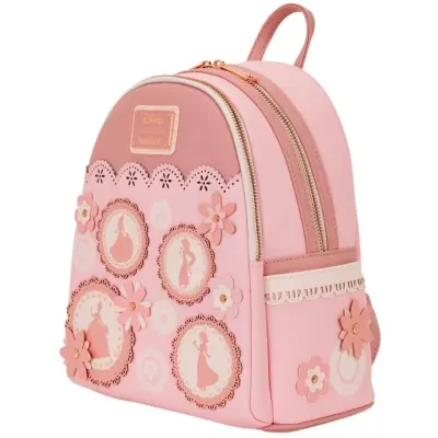 Disney - Disney Miniryggsäckar - Loungefly - Stained Glass Princesses - för  rosa/vit