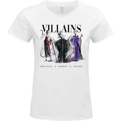 Disney - Disney T-shirt - Villains - S XXL - för Dam - vit