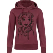 Disney Princess - Anime Luvtröja - Belle - S 3XL - för Dam - rödmelerad