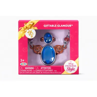 Disney Princess Style Smycken Blå&Röd Halsband&Ring - Disney -  Leksaksaffären