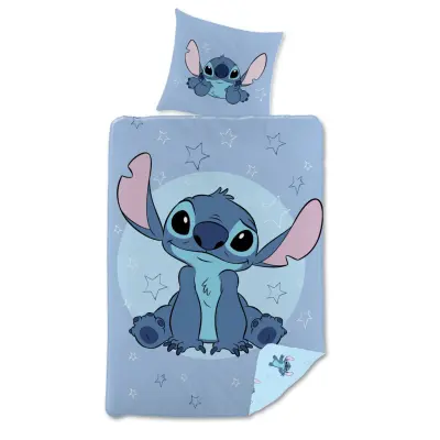 Disney Stitch Bäddset Blått 140x200cm - Stitch -  Leksaksaffären