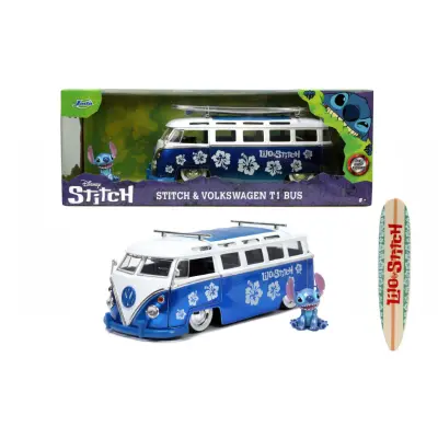 Disney Stitch&Volkswagen T1 Buss Metall 1:24 - Stitch -  Leksaksaffären