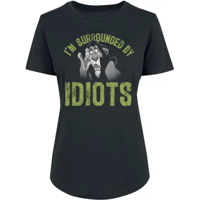 Lejonkungen - Disney T-shirt - Scar - I'm Surrounded By Idiots - S L - för Dam - svart