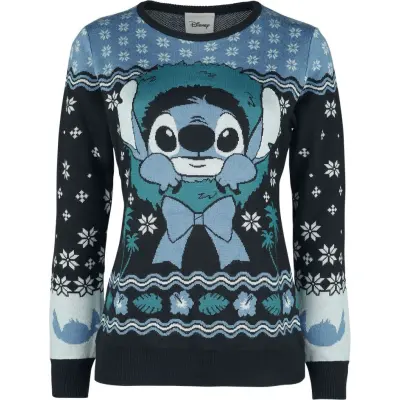 Lilo & Stitch - Disney Christmas jumper - Christmas Stitch - M XXL - för Dam - blå/grön
