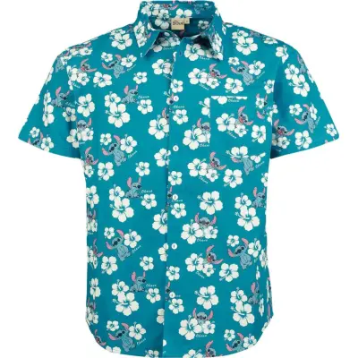 Lilo & Stitch - Disney Kortärmad tröja - Hawaii Flower - S XXL - för Herr - flerfärgad