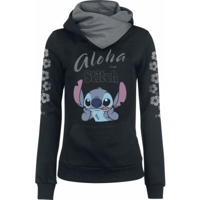 Lilo & Stitch - Disney Luvtröja - Aloha - XS 5XL - för Dam - svart/grå