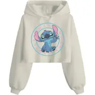 Lilo & Stitch - Disney Luvtröja - Cropped Stitch - S XXL - för Dam - vit